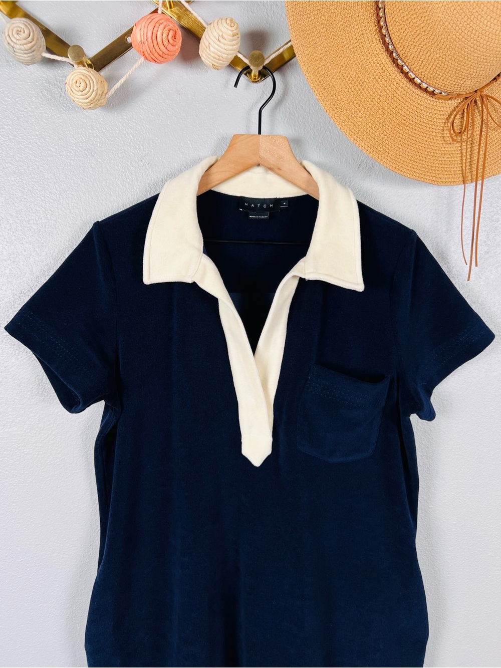 HATCH Maternity The Mitzi Terry Mini Dress in Navy Size Large - Picture 3 of 9